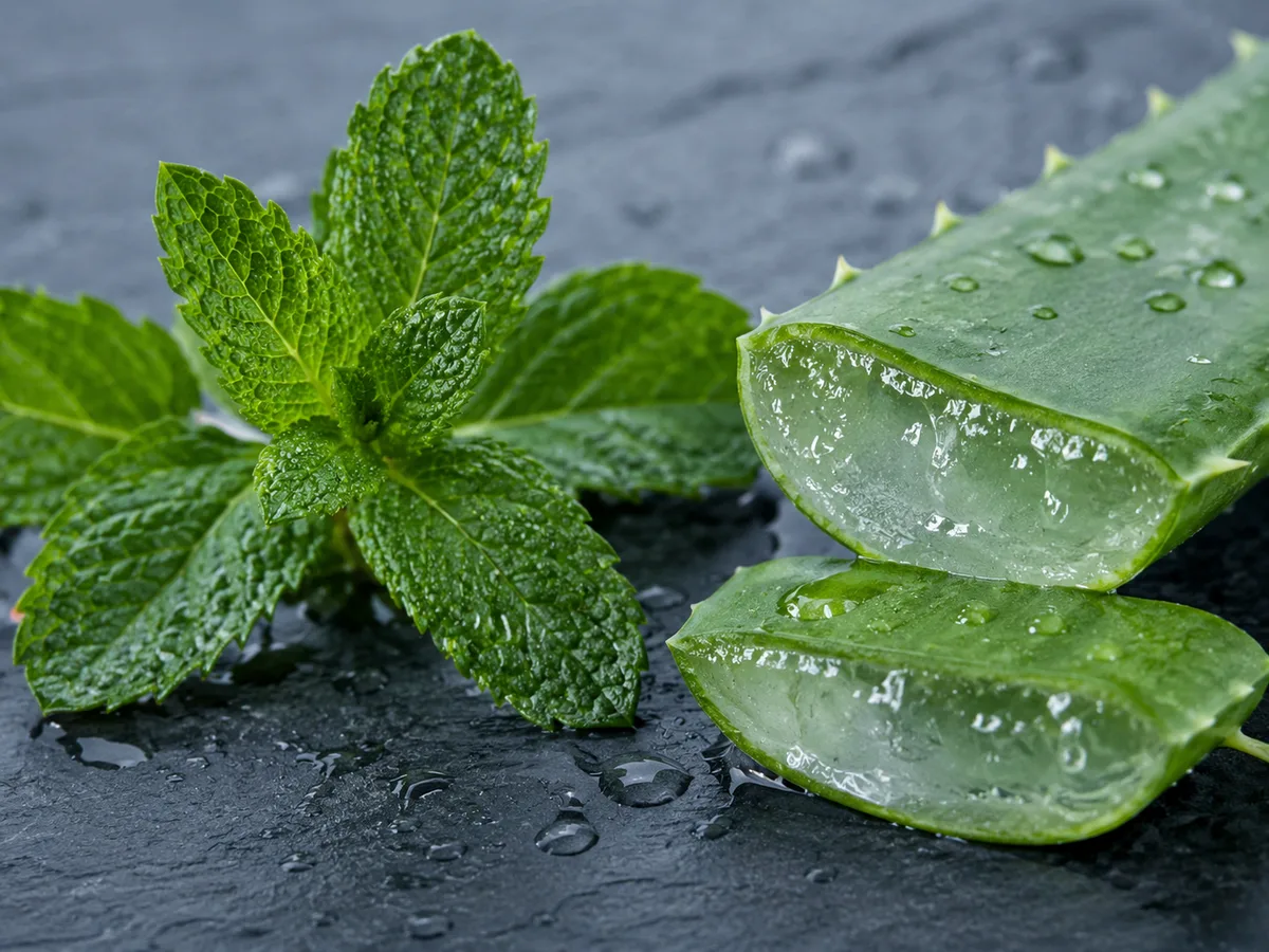 Menta y aloe vera: dos de los ingredientes más frecuentes en los geles vegetales.