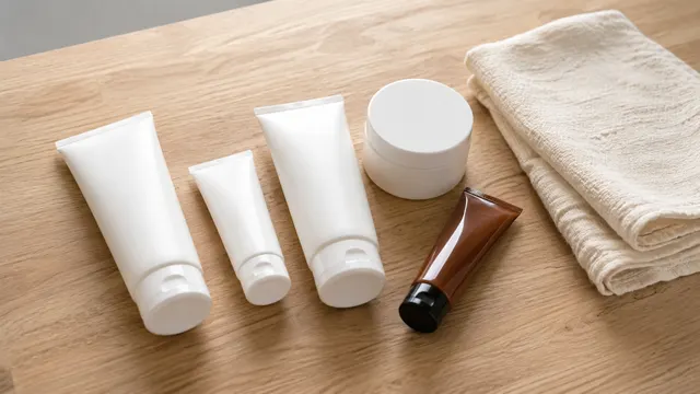 Tubos de gel sin marca sobre una mesa de madera